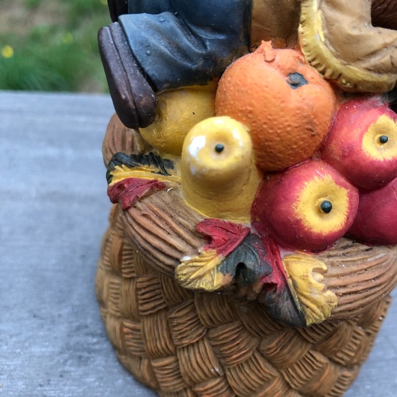Home Interiors Vintage Thanksgiving Teddy Bear Pilgrim Resin Basket Box 4.5” Hi - Picture 5 of 15